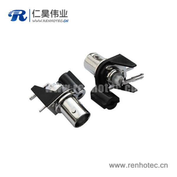 EB-001-0001 bnc母頭黑色塑料外殼彎式50歐姆pcb板同軸連接器