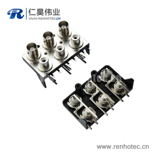 EB-001-0017 BNC射頻同軸母頭帶RCA彎式插座pcb連接器