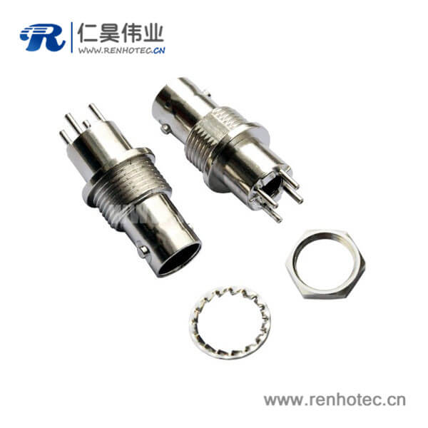 EB-001-0026 bnc同軸連接器直式穿墻 母頭鋅合金PCB板