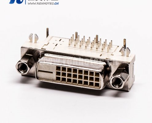 直角dvi連接器帶螺母帶魚叉母頭24+1穿孔