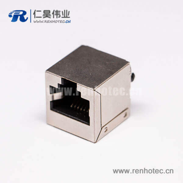 37 網絡接口rj45母頭180度單口帶屏蔽
