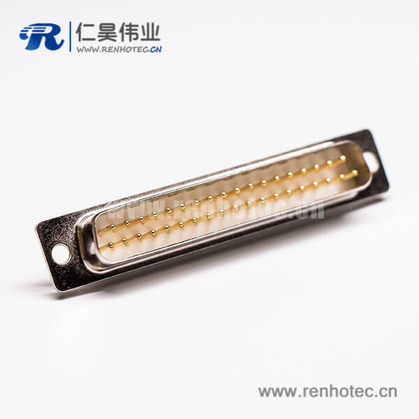DB37針直針串口公頭直式車針連接器接線焊接