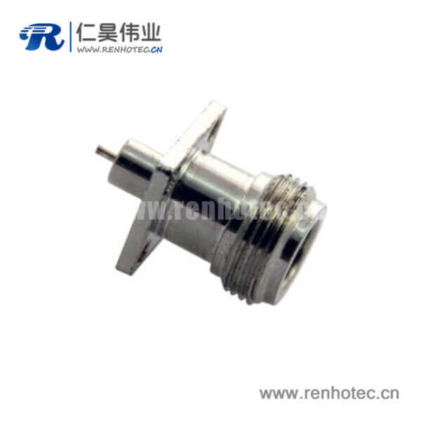 DOSIN-805-0016 n型母頭4孔法蘭直式射頻同軸連接器面板安裝