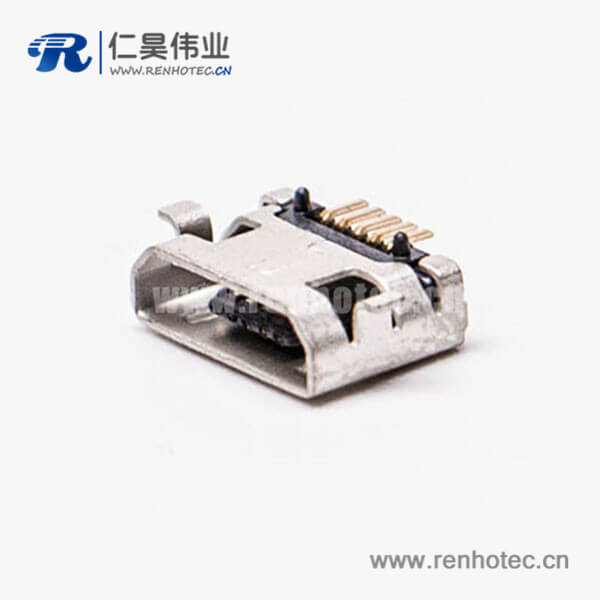 KY-MICRO-05T45 micro usb手機充電接口SMT全貼5針加寬型連接器
