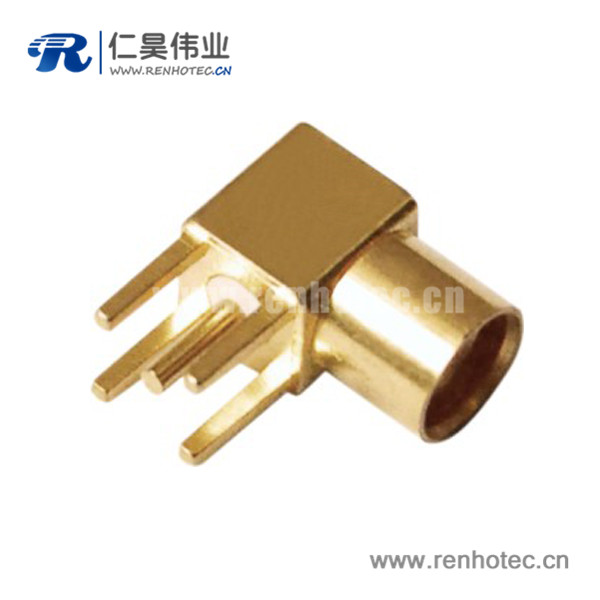 RHT-617-0004 mcx同軸彎式鍍金母頭pcb射頻連接器板端