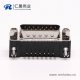 D-Sub15連接器插座公頭彎式90°黑膠鉚鎖接PCB板