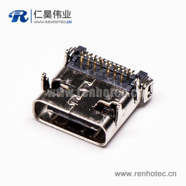 4 type-c接口和usb3.1連接器彎式插板貼板母頭接PCB板