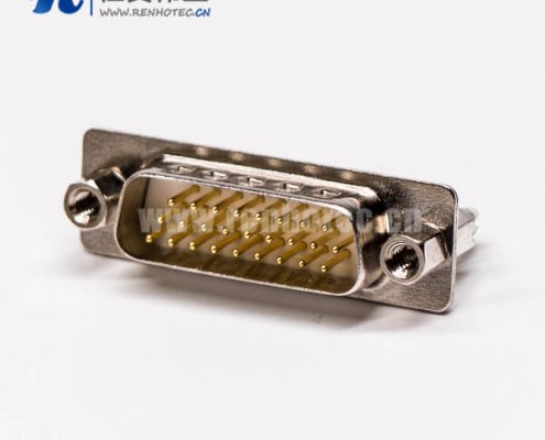 db26公頭高密度連接器直式鉚鎖結構穿孔接PCB板