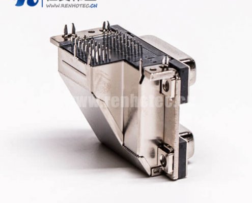DVI24+1連接器雙胞胎母頭彎式魚叉插PCB板連接器