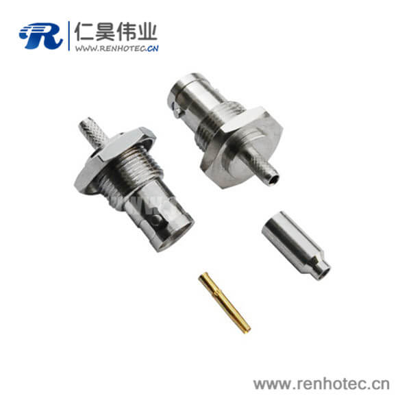 EB-001-0067 BNC壓接直式母頭鋅合金接線射頻同軸連接器