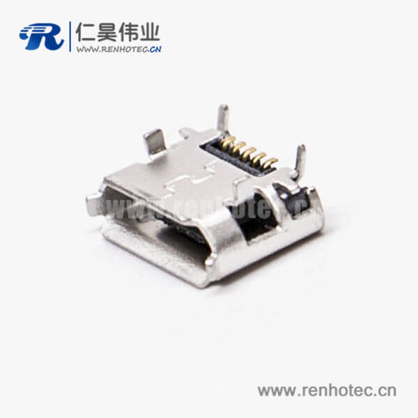 KY-MICRO-05T602 micro usb b接口5p SMT B型牛角型直式連接器5.65-4.85
