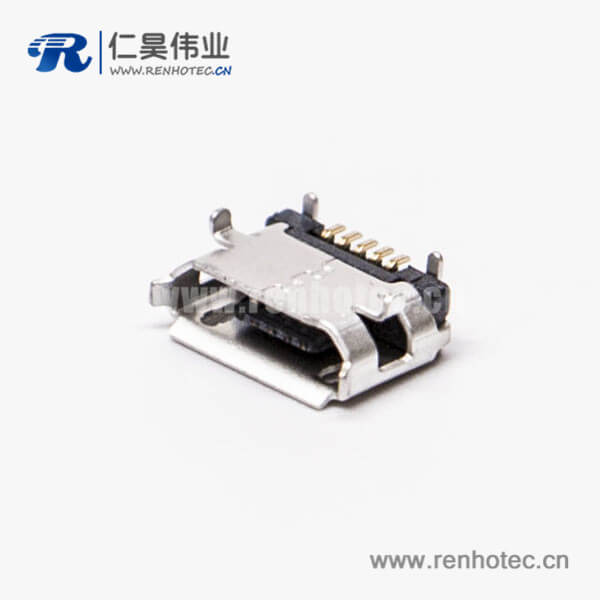 KY-MICRO-05T609 micro USB B型接口5p SMT B型直式牛角型連接器6.40-4.85