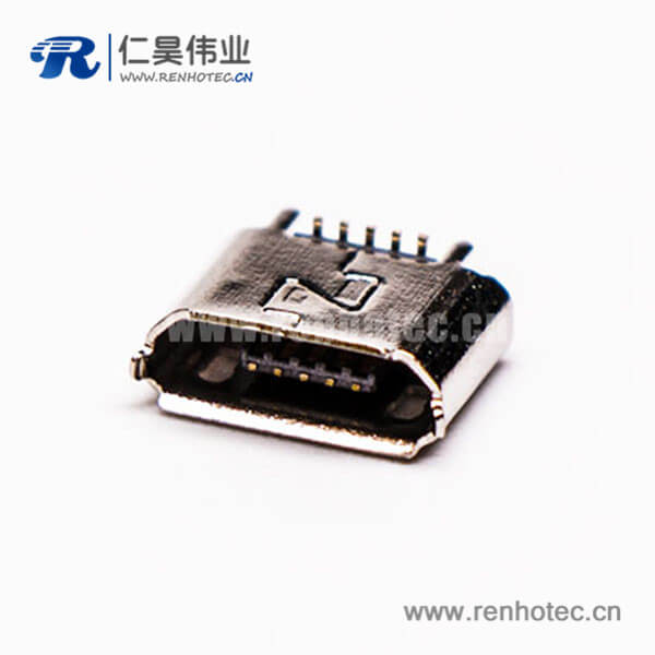 KY-MICRO-05T660 micro B usb接口母座B型5針180°SMT立貼式連接器