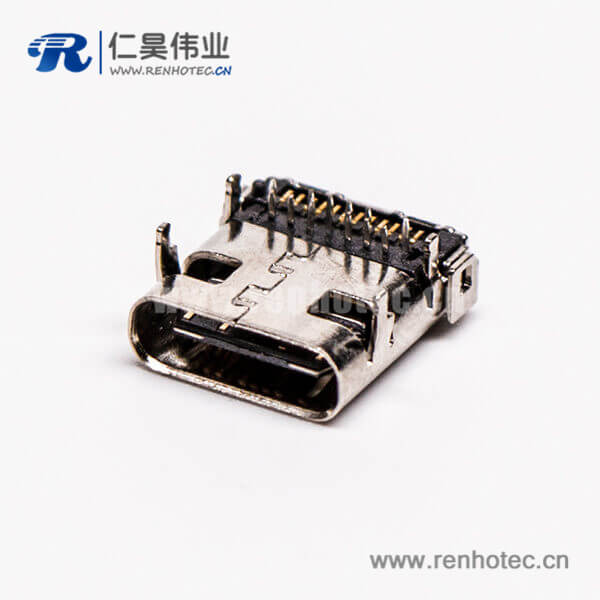 KY-UC-F005 彎頭type c母頭前插板后貼板接pcb板