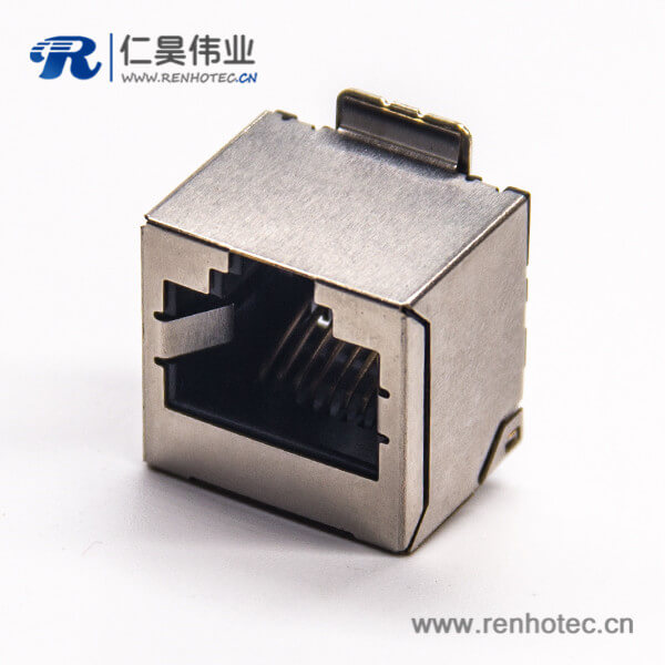 rj45屏蔽插座直式smt貼板式接PCB板不帶燈 rj45屏蔽插座直式smt貼板式接PCB板不帶燈