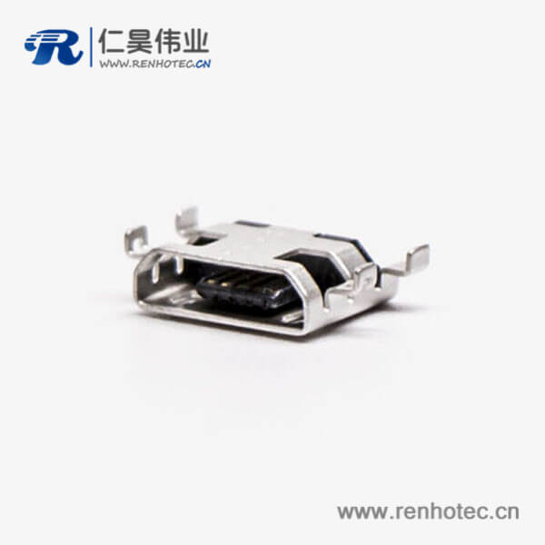 micro接口 usbB型母座沉板5pin四腳間距9.65 micro接口 usbB型母座沉板5pin四腳間距9.65