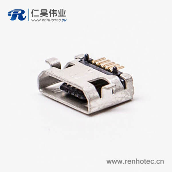 micro usb手機充電接口SMT全貼5針加寬型連接器 micro usb手機充電接口SMT全貼5針加寬型連接器