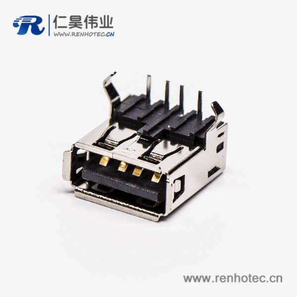 usb type a接口母頭彎式插孔接PCB板 usb type a接口母頭彎式插孔接PCB板