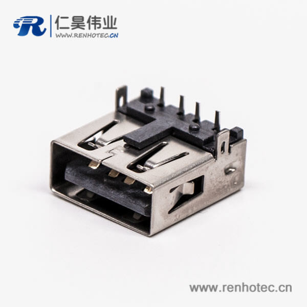 type-a usb母座彎式兩腳插板帶定位柱接板 type-a usb母座彎式兩腳插板帶定位柱接板