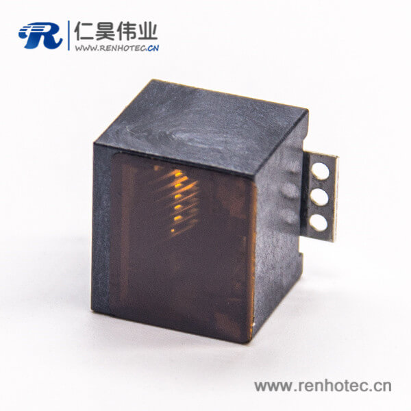 RJ45插座8p8c180度貼板式接PCB板全塑黑色外殼不帶屏蔽 RJ45插座8p8c180度貼板式接PCB板全塑黑色外殼不帶屏蔽