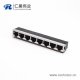 8口rj45插座全屏蔽以太網連接器彎式插板1*8