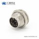 工業防水插頭M16 12芯公頭直式接線/面板連接器