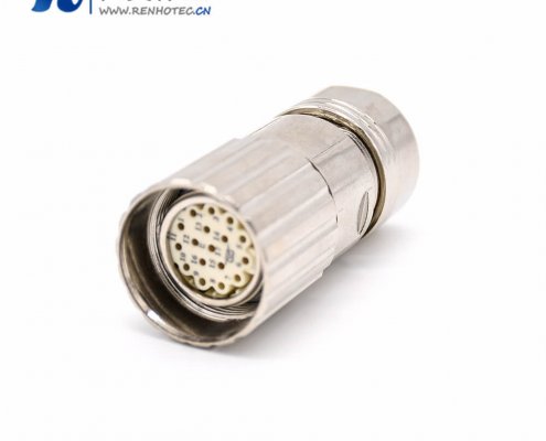 直式電纜插頭 M623 17芯接線母頭防工業連接器