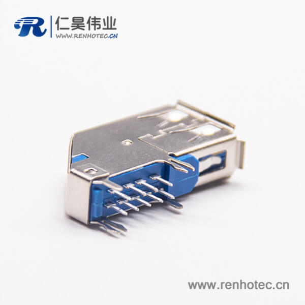 90度3.0 usb A型母座藍色USB A板端 90度3.0 usb A型母座藍色USB A板端