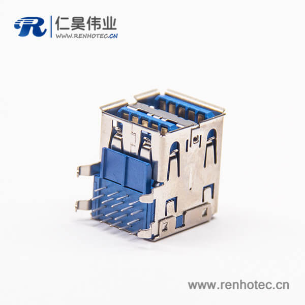 雙層USB3.0母座90度直角pcb板端 雙層USB3.0母座90度直角pcb板端