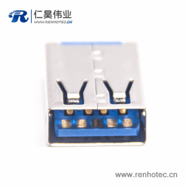usb母座3.0不帶卷邊藍膠1U’13.5mmLCP usb母座3.0不帶卷邊藍膠1U'13.5mmLCP