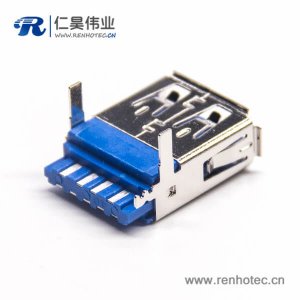 USB3.0A母焊線90度直角帶90度1U''