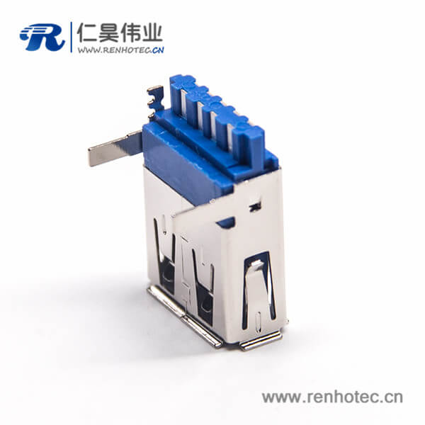 USB3.0A母焊線90度直角帶90度1U” USB3.0A母焊線90度直角帶90度1U''