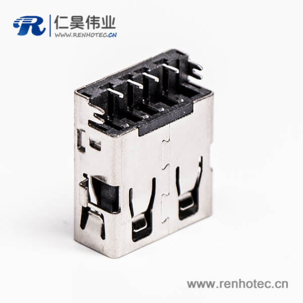 2.0USB插口母座彎頭反向四腳插板 2.0USB插口母座彎頭反向四腳插板