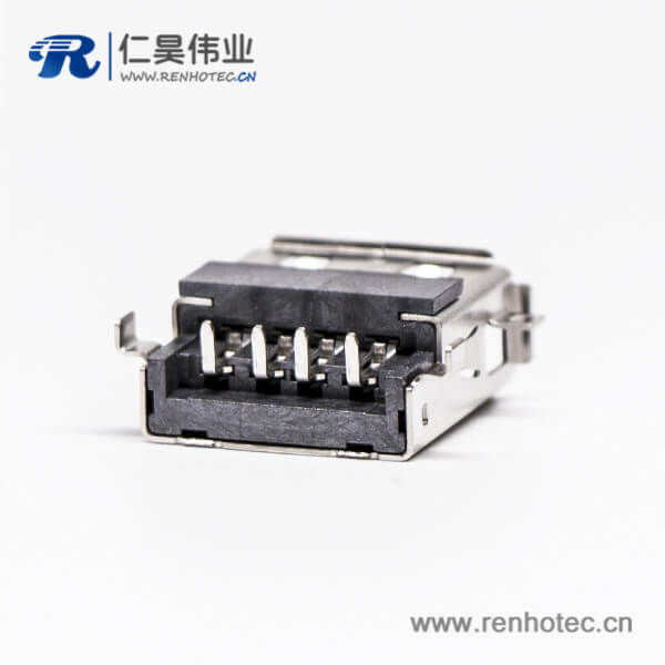 type-a型usb口母頭90度短體反向沉板插板 type-a型usb口母頭90度短體反向沉板插板