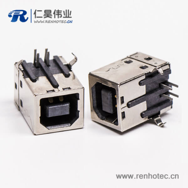 usb type b母座封裝彎式DIP插PCB板 usb type b母座封裝彎式DIP插PCB板