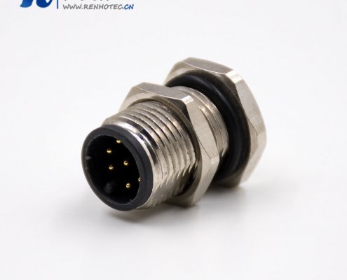 M128芯公頭連接器A扣180°接PCB板板端插座傳感器
