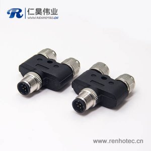 m12螺紋轉接頭一公轉兩母8pinY型