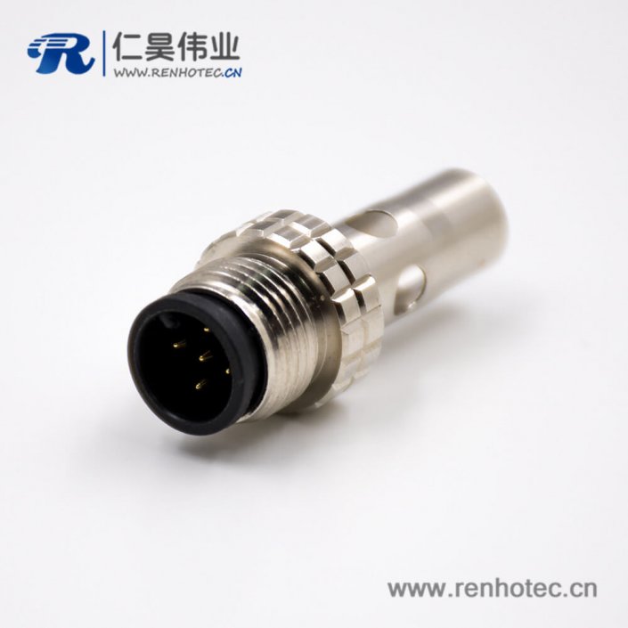 M12插頭A扣公頭直式接線焊接式帶屏蔽5芯組裝接頭連接器 M12插頭A扣公頭直式接線焊接式帶屏蔽5芯組裝接頭連接器