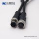 電纜接頭m12四芯A編碼公對(duì)母直式帶屏蔽注塑線(xiàn)1M AWG22