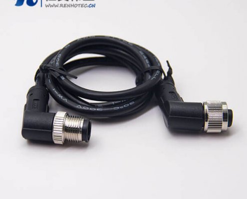 m12電纜彎母頭A編碼1M AWG223芯不帶屏蔽工業防水連接器