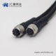 m12標(biāo)準(zhǔn)電纜A編碼5芯母頭直式180度不帶屏蔽雙邊注塑線1M AWG22