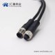 c型螺紋m12 5芯直式電纜公對(duì)母插頭不帶屏蔽傳感器1M AWG22