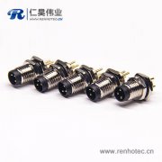 3芯防水圓形連接器后鎖板插板式m8公頭
