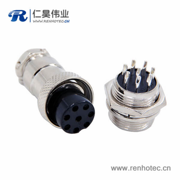 GX16 8芯航空連接器直式公母連接器