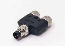 m8 y型連接器一公轉兩母4pin轉接頭