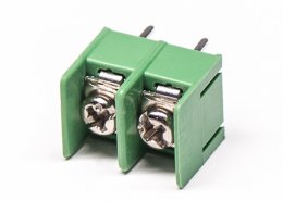 柵欄式插PCB板端子2芯綠色連接器