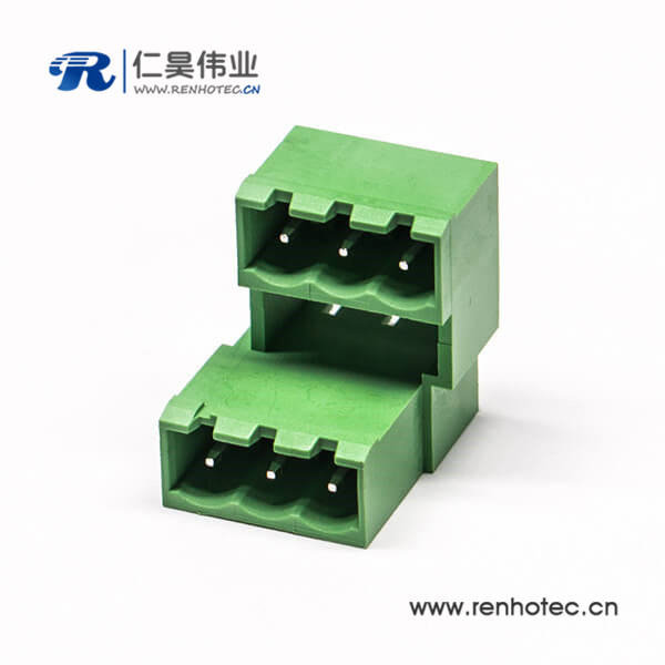 綠色端子免焊面板對接PCB座穿墻式端子連接器公母座對插拔銅