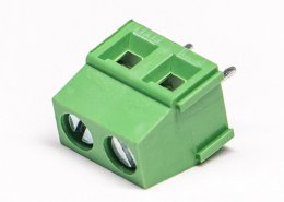 PCB端子2芯直式穿孔綠色螺釘式插PCB板