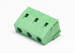 綠色的3芯穿孔式接線端子直式PCB板螺釘式連接器