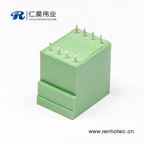 8芯接線端子形直式綠色接PCB板雙排方形端子座